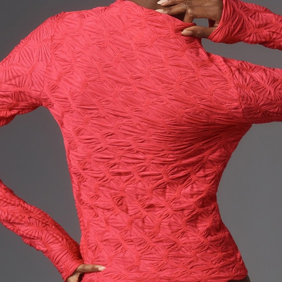 Anthropologie Maeve Long Sleeve Mock Textured Top Shirt Size L - Picture 3 of 10